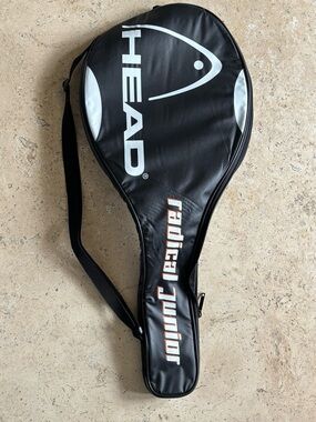 HEAD Black and White Radical Junior Tennis Racket Cover with Red-Orange Accents